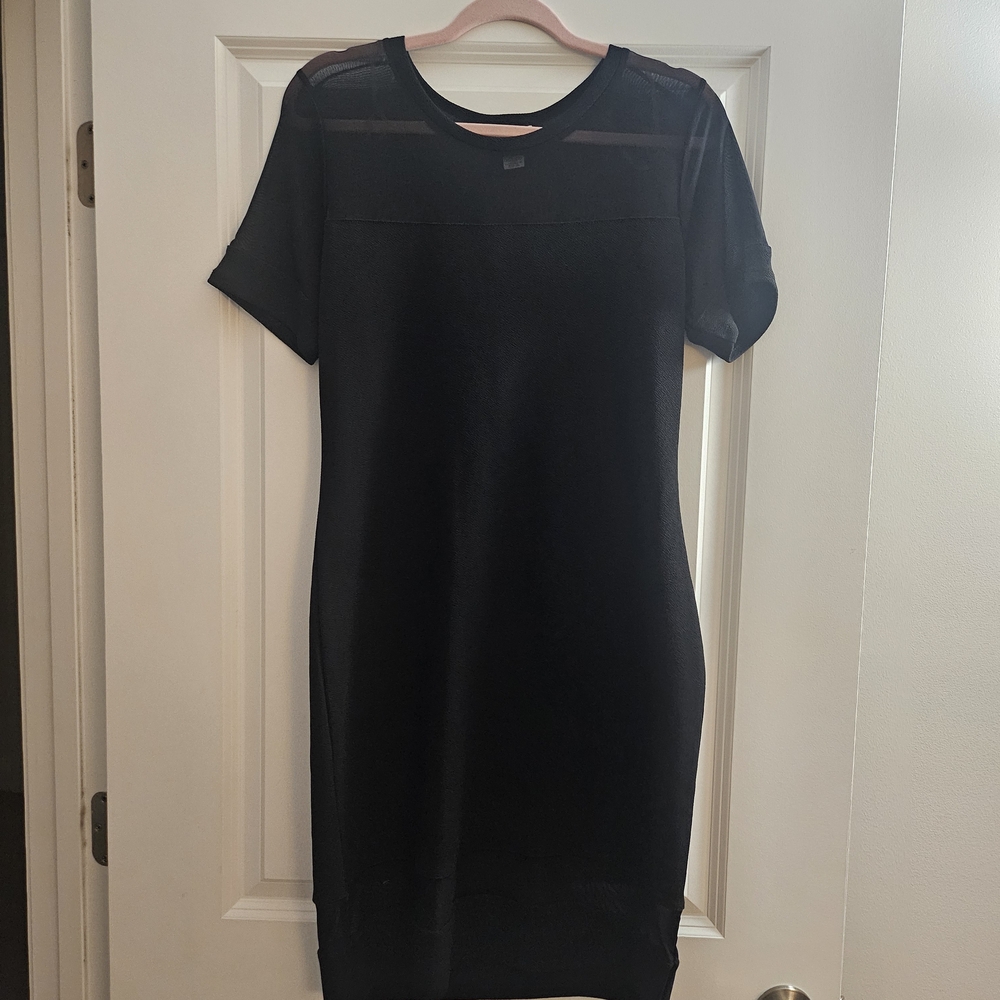 Fashion Nova Black Mini Dress with Sheer Accents